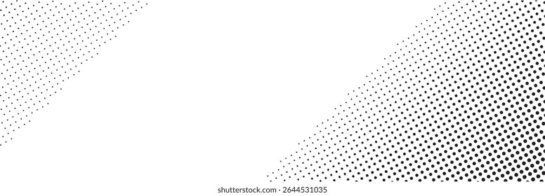 Abstract black and white halftone corner design