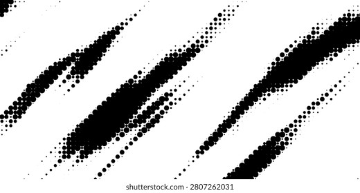Abstract Black and White Halftone Diagonal Stripes Background Pattern