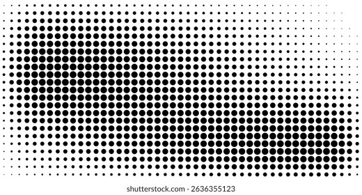 Abstract Black and White Halftone Dot Pattern Digital Artwork