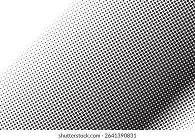 Abstract black and white halftone dot pattern background