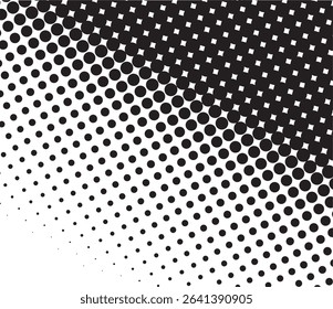 Abstract black and white halftone dot pattern background