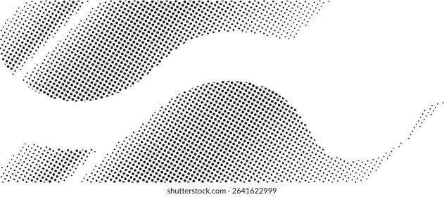 Abstract black and white halftone dot pattern design