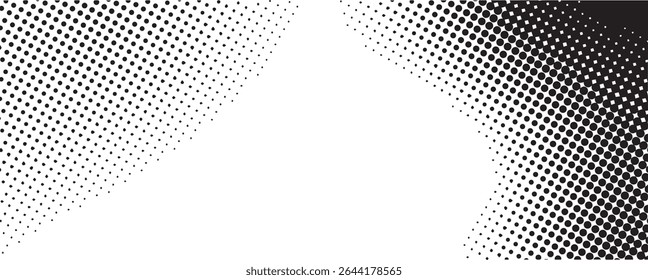 Abstract black and white halftone dot pattern background