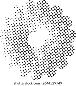 Abstract black and white halftone dot pattern design