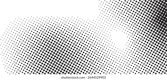 Abstract black and white halftone dot pattern background