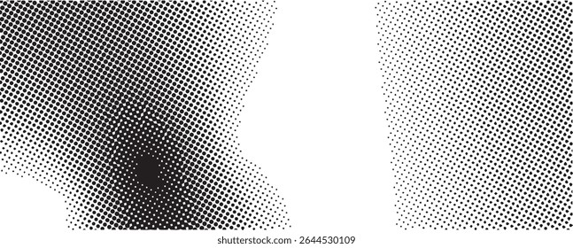 Abstract black and white halftone dot pattern background
