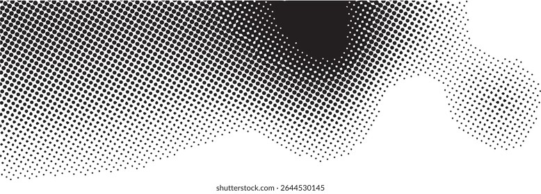 Abstract black and white halftone dot pattern background