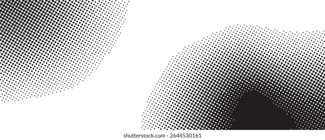 Abstract black and white halftone dot pattern background