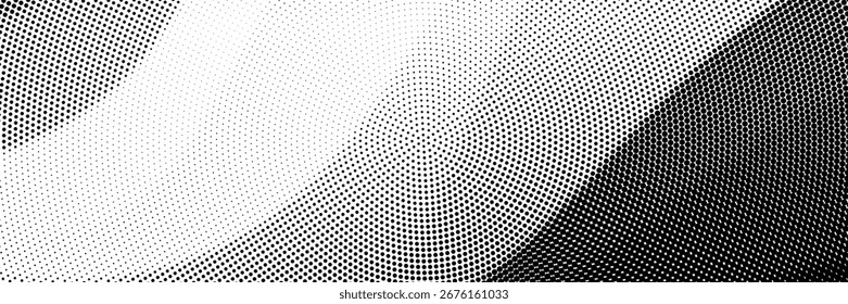 Abstract Black And White Halftone Dot Texture Background