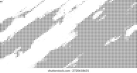 Abstrakter schwarz-weißer Halbtonpunkt-Hintergrund mit dynamischem diagonalem Muster