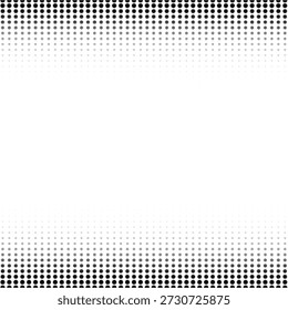 Abstractas fondo de degradado de puntos de semitonos en blanco y negro con bordes de desvanecimiento. Ilustración de textura geométrica mínima ideal para póster, Anuncio, impresión, marca, editorial y diseños modernos.