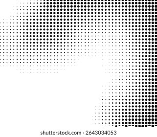 Abstract black and white halftone dots modern graphic design element