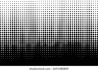 Abstract black and white halftone pattern with varying dot sizes creating a gradient effect