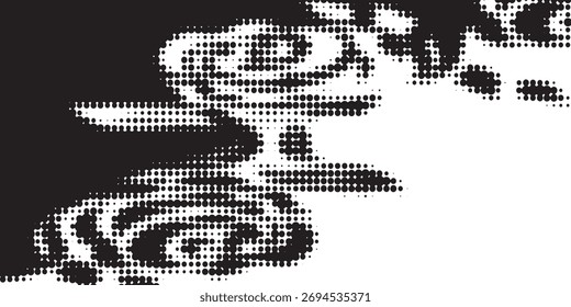 Abstract Black and White Halftone Pattern with Varying Dot Sizes