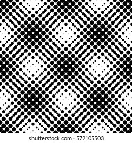Abstract black and white halftone seamless pattern.