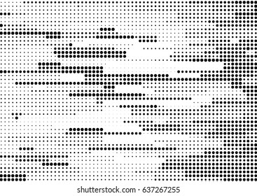 Abstract black and white halftone stream lines dots texture. Vector background for posters, comic book designs, banners.
