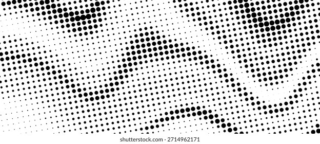 Abstractas fondo de Vector semitono en blanco y negro con patrones dinámicos punteados que forman curvas fluidas y ritmo geométrico, ideal para diseños modernos, mínimos y editoriales.