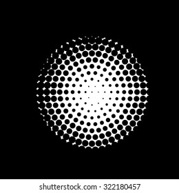 Abstract black and white halftone vector background