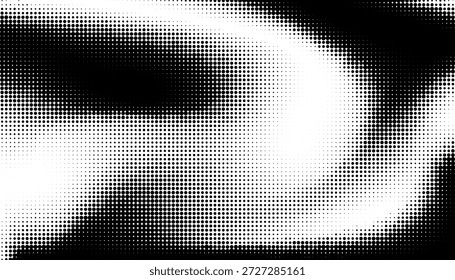 Abstractas patrón de onda de semitono blanco y negro