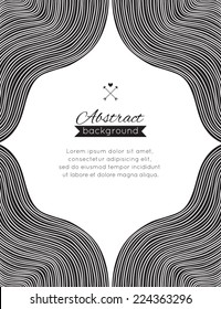 Abstract black and white hand drawn frame