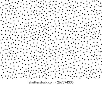 Abstract Black & White Hand Drawn Polka Dots Pattern Background