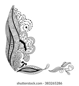 Abstract black and white hand drawn background doodle  style. Design element. 