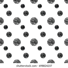 abstract black and white hand drawn circles
