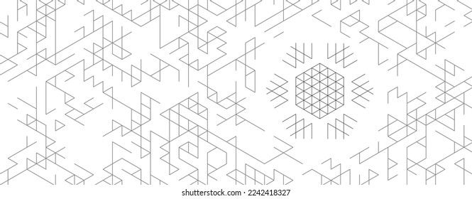 abstract black white hexagon, ai artificial intelligence, geometric background, scientific technology, futuristic concept