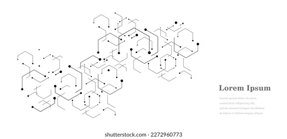 abstraktes, weißes Hexagon, geometrischer Texturhintergrund, wissenschaftliche Technologie, Netzwerkkonzept