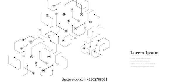 abstract black white hexagon, geometric texture background, scientific technology, network concept