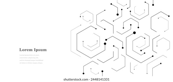 hexágono blanco negro abstracto. fondo de textura geométrica. tecnología científica. concepto de red.