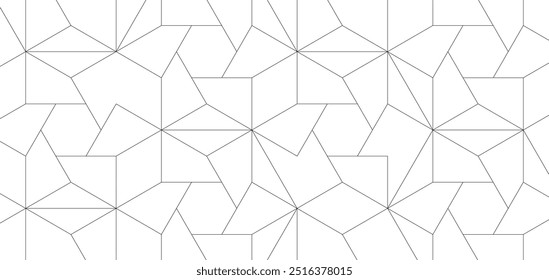 abstract black white hexagon. geometric line texture background. polygon pattern. retro architectural concept.