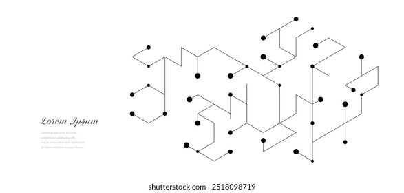 Hexágono blanco negro abstracto. Fondo geométrico de la textura del circuito. Tecnología científica. Concepto de red.