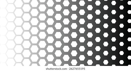 Fondo blanco negro abstracto del gradiente del hexágono para el Anuncio, la cubierta, y la presentación