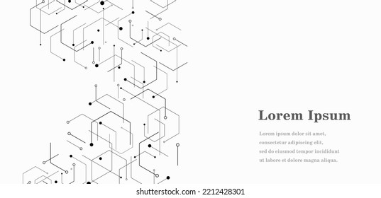 abstraktes, weißes Hexagon, Netzwerkbild, geometrischer Hintergrund, wissenschaftliche Technologie, futuristisches Konzept