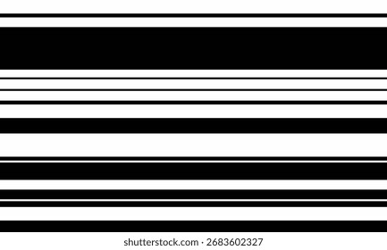 Abstract black and white horizontal stripes background.  Perfect for minimalist design, website banners, or as a textured overlay.