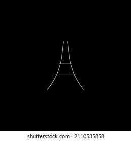 Resumen del icono blanco y negro de la Torre Eiffel