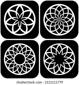 Abstract black and white icons. Elements for design. Vector art.
