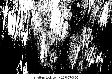 Abstract black white image with long and short intermittent liquid lines made by brush. A monochrome image drawn by hand. Dirty shabby smears of black paint. Vector eps illustration.