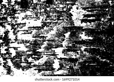 Abstract black white image with long and short intermittent liquid lines made by brush. A monochrome image drawn by hand. Dirty shabby smears of black paint. Vector eps illustration.