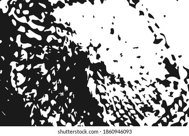 Image abstraite en noir blanc avec de longues et courtes lignes liquides intermittentes faites par brosse. Image monochrome dessinée à la main. Sale frottis de peinture noire. Image vectorielle illustration eps.