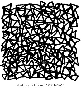 Abstract black and white ink lines vector texture. Hand drawn minimalist illustration. Black ink abstract  background, abstract lines.