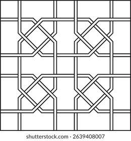 Abstract black and white Islamic pattern, geometric pattern. Modern vector illustration for greeting card, cover, flyer, wallpaper. Abstract texture ornament design, repeating tile