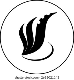 Abstract black and white leaf logo design 