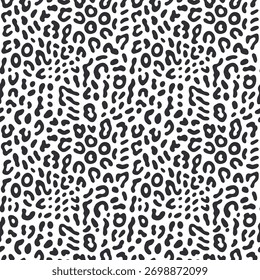 Abstractas patrón sin fisuras de manchas de leopardo blanco y negro