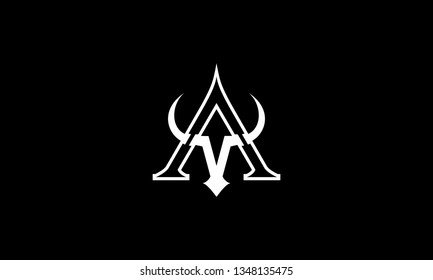 Abstract Black And White Letter A Symbol Vector Silhouette