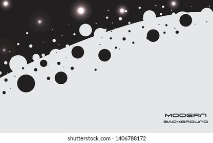 Abstract black and white light background with bubble dispersion. Modern concept for use, poster, wallpaper, banner, cover, card, website, advertising. Layer space for text and background design