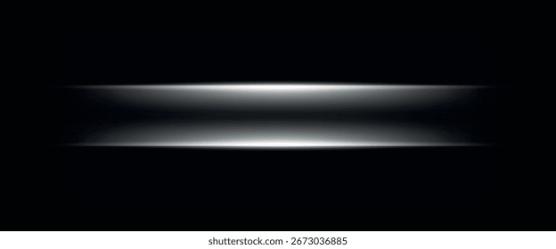 Feixe de luz preto e branco abstrato em um fundo escuro. O feixe de luz cria um olhar elegante e futurista. Perfeito para designs modernos e minimalistas. Projetar vetor de elemento.