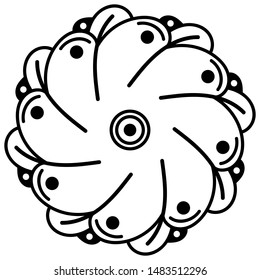 Abstract black and white line drawing, contour image for adult and older children.