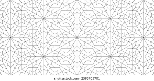 abstract black white line. geometric star shaped texture background. traditional pattern. retro styled concept.